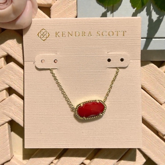 Kendra Scott Jewelry - Kendra Scott Red Elisa Necklace NEW